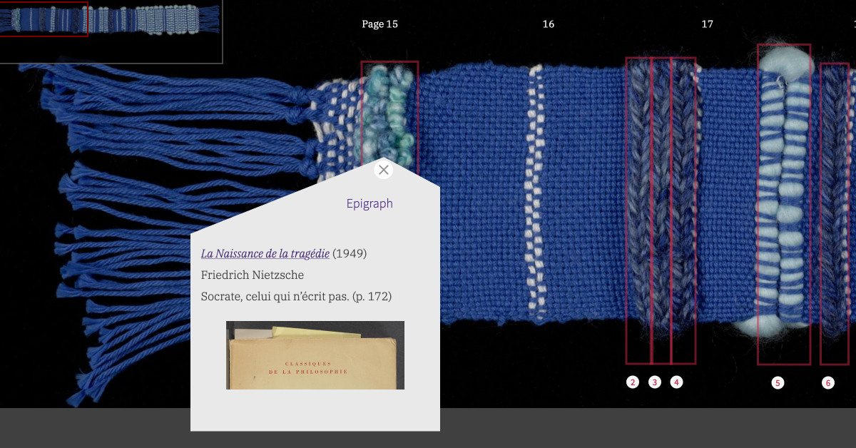 Screenshot of the Startwords experimental Weaving as Interface piece